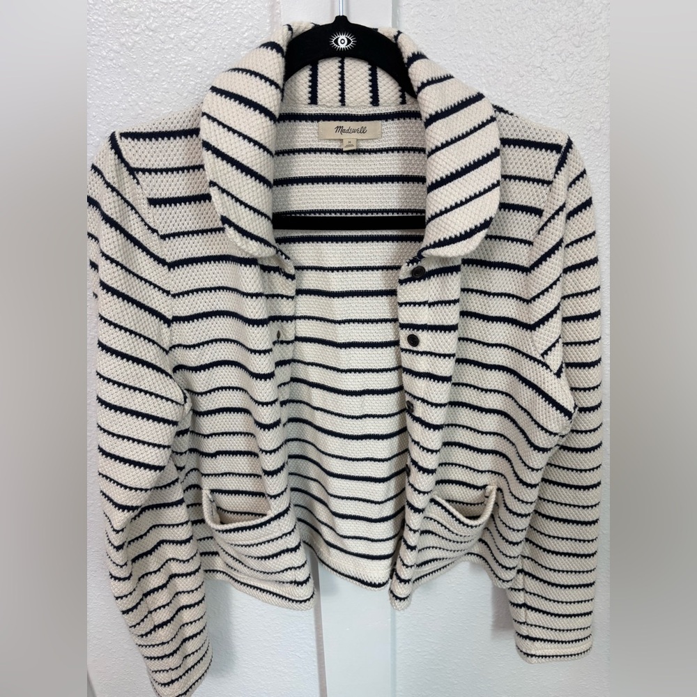 Madewell Navy and Cream Striped Knit - Picture 12 of 16
